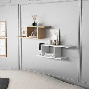 Deren Plus Duvar Rafı Beyaz Meşe