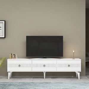 Midas Tv Stand (Alt Modül) Beyaz-Gümüş