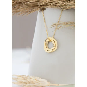 Dkmn Silver Isimli Üç Halkalı Gümüş Kolye