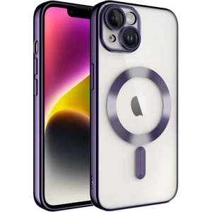Gökmen Aksesuar Apple iPhone 14 Plus - Uyumlu Kamera Korumalı Magsafe Wireless Şarj Özellikli Demre Kapak-Derin Mor