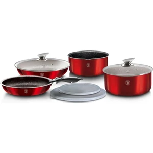 Berlinger Hous BH-6145 Metallic Line Burgundy Edition Tak Çıkar Saplı 9 Parça Tencere & Tava Seti