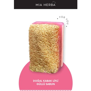 Mia Herba Doğal Kabak Lifli Gül Sabunu 100 g Ferahlatıcı Gül Kokusuyla Cilt Temizliği İçin