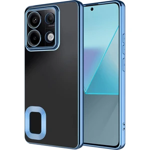 Case World Xiaomi Redmi Note 13 Pro 4g Kapak Yanları Renkli Lens Korumalı Logo Gösteren Şeffaf Luxury Silikon Kılıf - Mavi