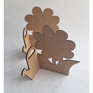 2 Adet Çiçek Su Kabı Ahşap Boyama Okul Kreş Anaokulu Aktivite Etkinlik Sanat Seti