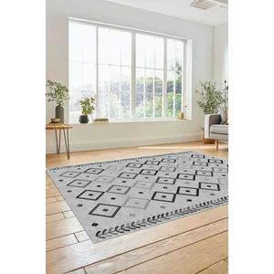 Evdeya Iskandinav Desenli Kaymaz Taban Yıkanabilir Yolluk Koridor Salon Halısı, Iskandinav-21-Gri,