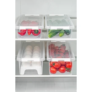 4lü Kilitli Kapaklı Uzun Saklama Kabı Seti 2x(2,5 Litre Boş)2x(3,5 Litre Boş ve Yumurtalık)
