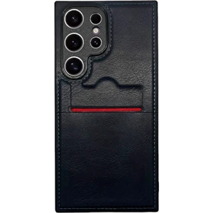 Samsung Galaxy S24 Kartlıklı Rich Boss Lüx Deri Kılıf Lacivert