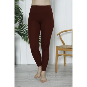 Kadın Yüksek Bel Toparlayıcı Tayt Kaşkorse Fitilli Kiremit