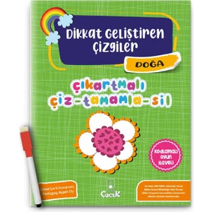 Dikkat Geliştiren Çizgiler-Doğa + Çiz-Sil Kalem