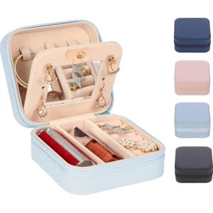 Beautylife Store Çok Fonksiyonlu Takı Saklama Kutusu Aynalı Seyahat Mücevher Kutusu, Mini Saklama Kutusu, Yüzükler, Küpeler, Kolyeler, Kızlar Için Hediyeler Için Uygun Açık Mavi (Yurt Dışından)