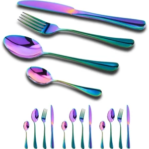Beautylife Store Çatal Kaşık Seti 12 Piece Paslanmaz Çelik Çatal Kaşık Kutusu Seti ，dinner Spoon, Suitable For Dinner For 3 People Renkli (Yurt Dışından)
