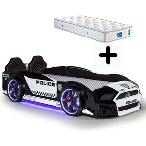 Arabalı Yatak Kapıları Açılan Mustang Full Ledli Kumandalı ve Müzikli + Ortopedik Yatak