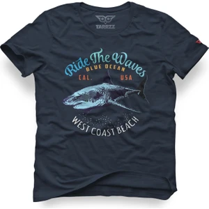 Köpekbalığı Los Angeles Coast Tasarım T-Shirt