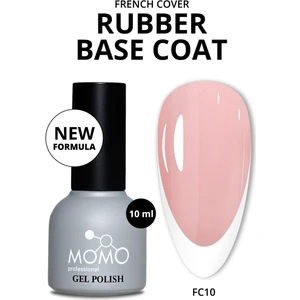 Momo Professional French Cover Rubber Base Coat FC10, Gümüş Simli Soft Pembe 10 ml