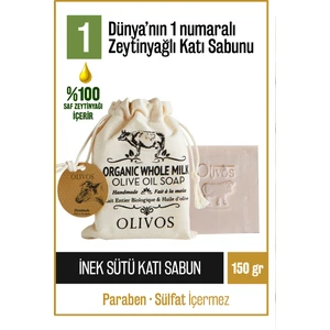 Doğal İnek Sütü Ve Zeytinyağı Katı Sabun İnek Sütlü Zeytinyağlı El Sabunu Yoğun Nemlendirici Kese Hediye 150 gr