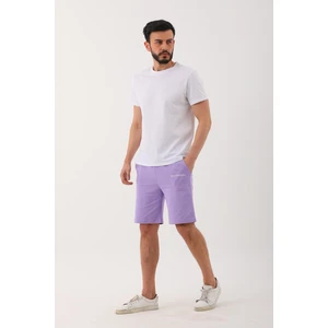 Penye Bizden Erkek Regular Fit (Normal Kesim) %100 Pamuklu Şort-Lila