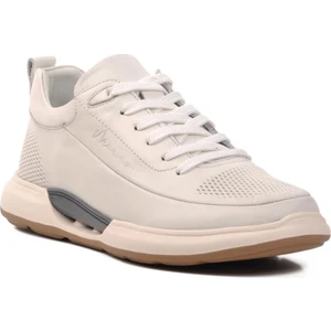 152-19537 Beyaz  Deri Erkek Sneaker