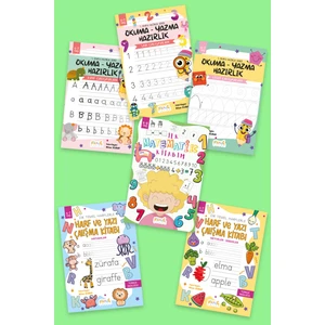 1. Sınıfa Hazırlık Serisi Okuma - Yazma Hazırlık - 6 Kitap (Harf - Yazı - Çizgi - Matematik)