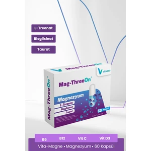 Mag-Threeon 60 Kapsül Kutu MAGNEZYUM,B6,B12,C,D3,K2 Vitamin ve Mineral Gıda Takviyesi