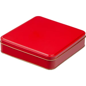 Ambalaj Pazarı Kırmızı Metal Kutu 19,2X19,2X4,5 cm