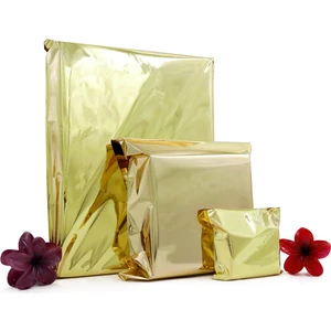 Repro Design 30x45 Gold 50 Adet Yapışkanlı Metalize Hediye Poşeti Metalik Gold Hediye Ambalaj Paketi
