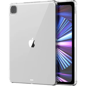 Apple iPad 5. Nesil 12.9 Pro (2021) Antishock Köşe Korumalı Şeffaf Shockproof Esnek Kılıf ve Ekran Koruyucu A2378 A2461 A2379