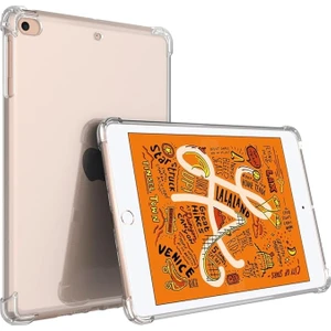 Apple iPad Mini 4 (2015) Antishock Köşe Korumalı Şeffaf Shockproof Esnek Kılıf ve Ekran Koruyucu A1538 A1550