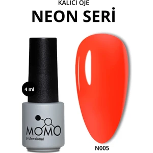 Momo Professional Kalıcı Oje N005 Neon Nar Çiçeği 4 ml Fosforlu Renk ve Yüksek Kalıcılık