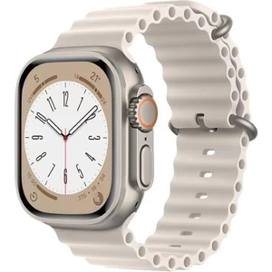 Apple Watch 38MM / 40MM / 41MM Uyumlu Akıllı Saat Kordonu Bej