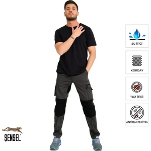 Şensel, Teknik İş Pantolonu, Gri-Siyah -54E6182- İş Elbisesi-Kıyafeti