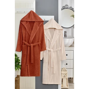 2 Adet Kapşonlu Pamuklu Bornoz