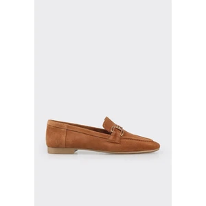 Camel Deri Kadın Loafer