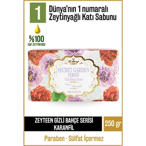Doğal Gizli Bahçe Seri Karanfil Ve Zeytinyağlı Katı Sabun Karanfilli Zeytinyağı El Sabunu 250 gr