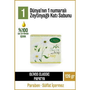 Klasik Papatya Ve Zeytinyağlı Katı Sabun Papatyalı Zeytinyağı El Sabunu Yoğun Nemlendirici 126 gr