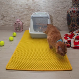 60X110 cm Kedi Tuvalet Önü Paspası Sarı