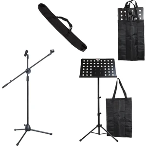 NT104-MS06 Nota Standı Sehpası + Mikrofon Sehpası Paketi (Taşıma Çantaları Hediye)