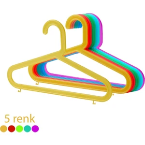 Çok Renkli Bebek Çocuk Elbise Askılığı Seti 5 Renk