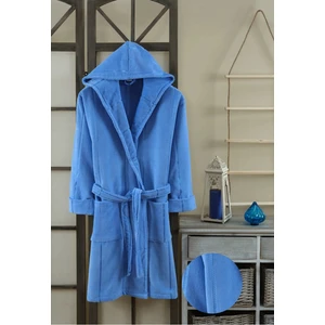 Kadife Kapşonlu Bedenli Bornoz