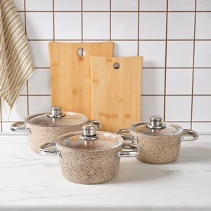 Biogranit Nare 6 Parça Midi Tencere Seti Wood