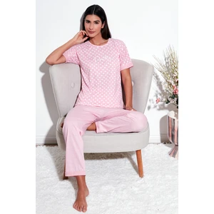 Regular Fit Bisiklet Yaka Kısa Kollu Pijama Takımı Bayan Pijama Takımı 65790130