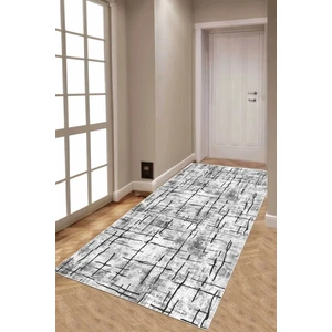 Decomia Home Dijital Kaymaz Yıkanabilir Gri Salon Halısı Mutfak Halısı Koridor Hol Halısı Yolluk