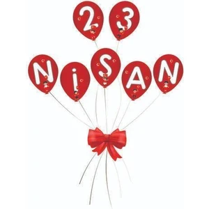 Parti Dükkanım 23 Nisan Balon Şeklinde Kağıt Kapı Süsü