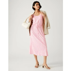 Marks & Spencer Desenli Midi Keten Elbise