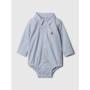 Erkek Bebek Mavi Brannan Bear Işlemeli Oxford Bodysuit
