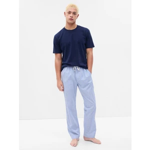 Erkek Koyu Mavi Woven Pijama Altı
