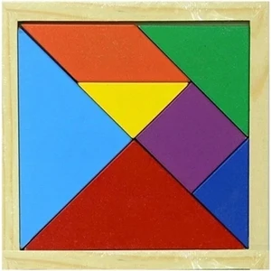 Bebek Özel Ahşap Tangram 7 Parça Eğitici Renkli Akıl Zeka Mantık ve Strateji Oyunu 11 x 11 cm