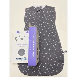 0-4 Ay Yeni Sezon Desenli Çıtçıtlı Fermuarlı %100 Pamuk Tulum Kundak  Gri Yıldız - Tog1.0 Sleep Sack