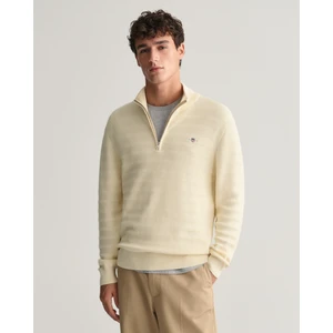 Erkek Krem Regular Fit Yarım Fermuarlı Logolu Kazak 8030199.130