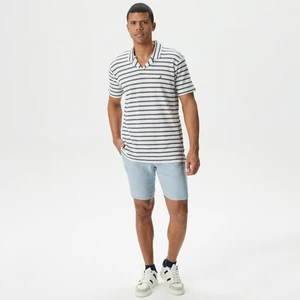 Erkek Mavi Slim Fit Keten Şort B35214T.4AX