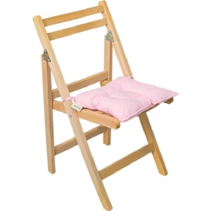 Bahçe Balkon Mutfak Dolgulu Ahşap Sandalye Minderi Kendi Kumaşından Ipli Premium 40X40 cm Toz Pembe